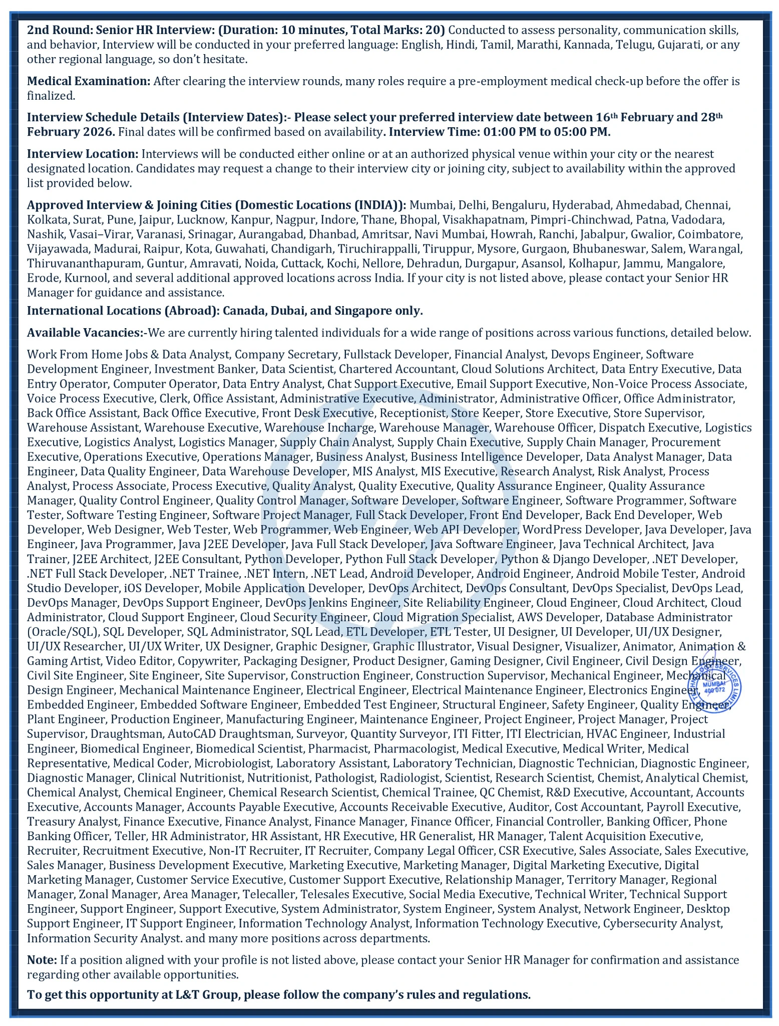 Interview Letter Page 2